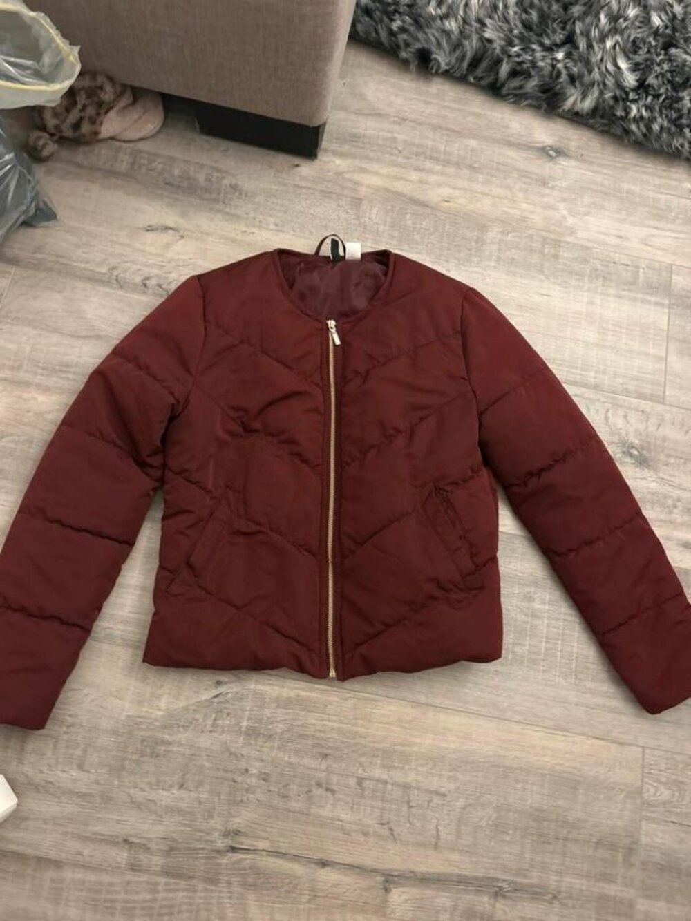 Women’s Burgundy Puffer Jacket